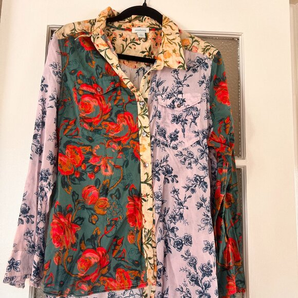 Sundance Tops - Sundance Floral Ease Patchwork Button Down Long Sleeve Shirt